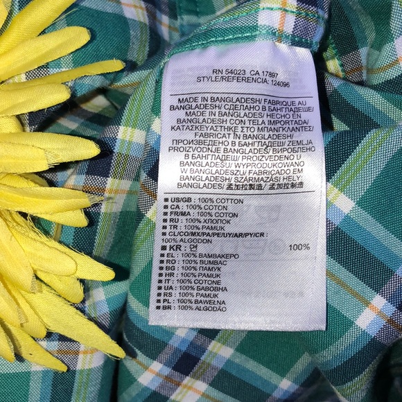 👕 Banana Republic; Men’s Green/Blue Plaid Shirt M - Picture 8 of 10